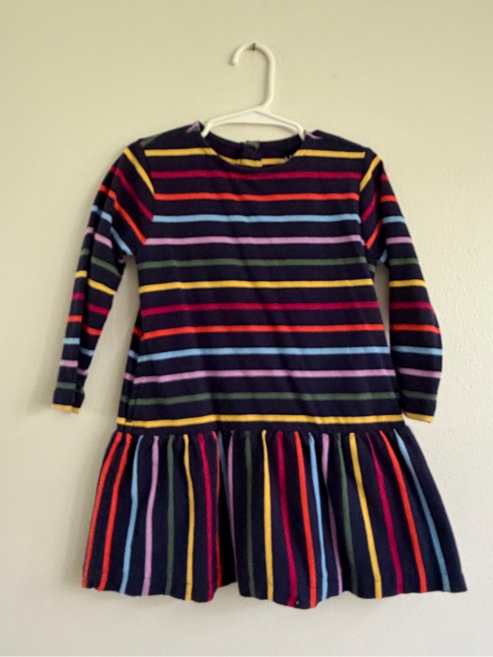 Primary Navy Dress with Multicolor Stripes